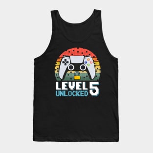 Level 5 Unlocked Vintage Retro Gaming Tank Top